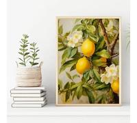 LTjiajuypd Poster e stampe vintage di dipinti a olio di frutta, mela e limone, su tela, quadri da parete per cucina, camera, arredamento per la casa, 70x110 cm, senza cornice.