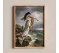 LTjiajuypd Poster La morte di Saffo - Mitologia greca - Stampa artistica classica - Arte suggestiva - Stampa su tela - Dipinto ad olio di Friedrich Heyser (35x50 cm)