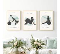 LTjiajuypd Poster minimalista con citazioni motivazionali, yoga, pilates e fitness, per ragazze, ginnastica, quadri, stampe su tela, decorazioni per la casa, 50x75 cm, 3 pezzi, senza cornice.