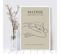 LTjiajuypd Quadro astratto di donna, linea, Matisse, figura minimalista, colomba della pace, stampe su tela, dipinto, poster artistico da parete, decorazione per soggiorno (70x110 cm/senza cornice)