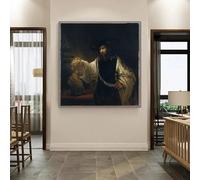 LTjiajuypd Rembrandt Aristotele con il busto di Omero Stampa su tela, poster, quadro, decorazione per interni, parete, casa, soggiorno (70x90 cm)