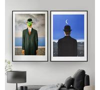 LTjiajuypd Rene Magritte, dipinto su tela, surrealismo, opera d'arte classica, riproduzione, poster e stampa, quadro da parete per soggiorno (50x70 cm - 2 pezzi)
