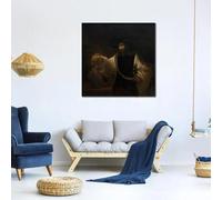 LTjiajuypd Ritratto classico di Rembrandt van Rijn, dipinto a olio, stampe su tela, arte Aristotele con busto di Omero, arredamento per ufficio, 80x80 cm, senza cornice