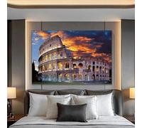 LTjiajuypd Roma Colosseo Italia Città famosa nel mondo Edificio Arte murale Poster e stampe Immagini per la stanza Decorazione della casa Tela Pittura 35x50cm Senza cornice