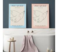 LTjiajuypd Stampa artistica da parete vintage di Picasso, poster astratti, linea di danza, dipinto su tela, decorazione minimalista per camera da letto per ragazze adolescenti (40x50 cm - 2 pezzi)