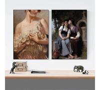 LTjiajuypd Stampa artistica su tela classica francese, poster con fiori, donne lesbiche retrò, pittura a olio, soggiorno, camera da letto, arredamento per la casa, 60x85 cm, 2 pezzi, senza cornice