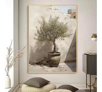 LTjiajuypd Stampa artistica su tela con vaso floreale retrò in stile nordico, dipinto moderno astratto con fiori, poster per soggiorno, camera da letto, arredamento per la casa 60x80 cm senza cornice
