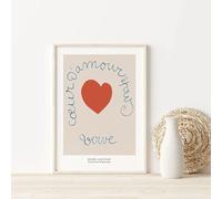 LTjiajuypd Stampa su tela del dipinto a forma di cuore di Henri Matisse, stampa minimalista su tela, per la decorazione della camera da letto (40x6 cm).