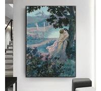 LTjiajuypd Stampa su tela, pittura a olio, classica francese, retrò, donne lesbiche, poster, quadri, decorazioni per la casa, soggiorno, camera da letto, 40x55 cm, senza cornice