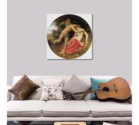 LTjiajuypd Stampe su tela Arte William Adolphe Bouguereau Dipinto Amore e Psiche Opera d'arte romantica per soggiorno camera da letto arredamento per la casa 30x30cm senza cornice