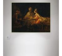 LTjiajuypd Stampe su tela 《Assuero e Haman alla festa di Ester》Rembrandt Art Oil Painting Picture Wall Background Home Decor (70x100cm)