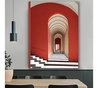 LTjiajuypd Stampe su tela che estendono il senso dello spazio, pittura decorativa architettonica per la decorazione della camera da letto, poster in tessuto, poster murali (50x70 cm)