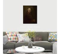 LTjiajuypd Stampe su tela classiche, dipinto artistico, Rembrandt van Rijn, autoritratto, opera d'arte a olio per arredamento moderno di casa, ufficio, corridoio, 30x45 cm, senza cornice.