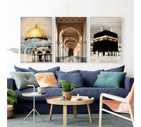 LTjiajuypd Stampe su tela con calligrafia islamica, arte sacra della moschea, pittura, arredamento spirituale per la casa, poster per soggiorno, camera da letto (60x80 cm, 3 pezzi)