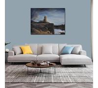LTjiajuypd Stampe su tela di arte paesaggistica classica The Mill, dipinto a olio di Rembrandt van Rijn, opera d'arte moderna, decorazione per sala da pranzo, corridoio, 80x120 cm, senza cornice