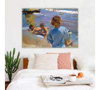 LTjiajuypd Stampe su tela di Joaquin Sorolla Bambini sulla spiaggia Dipinto a olio, quadro, decorazione da parete per la casa e il soggiorno (50x70 cm/senza cornice)