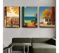 LTjiajuypd Stampe su tela, dipinti, opere d'arte classiche di Edward Hopper, ragazza che legge l'estate, poster, quadri, decorazioni per la casa, 50x70 cm, 3 pezzi, senza cornice