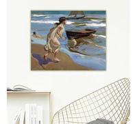 LTjiajuypd Stampe su tela, dipinto a olio di Joaquin Sorolla Bambina che entra in mare, quadro artistico, decorazione da parete per la casa e il soggiorno (30x40 cm/senza cornice)