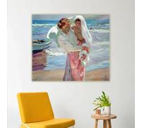 LTjiajuypd Stampe su tela, dipinto a olio di Joaquin Sorolla《Dopo il bagno》, opera d'arte, poster, quadro decorativo, decorazione da parete per la casa e il soggiorno (30x30 cm)