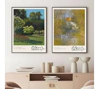 LTjiajuypd Stampe su tela, dipinto di Claude Monet, poster nordico, soggiorno, bar, corridoio, arte murale, camera da letto, decorazione d'interni per la casa, 60x80 cm, 2 pezzi, senza cornice
