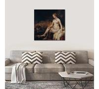 LTjiajuypd Stampe su tela femminili, Danae di Rembrandt van Rijn, dipinto a olio, famosa opera d'arte per camera da letto, studio, arredamento moderno, 40x40 cm, senza cornice.
