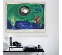 LTjiajuypd Stampe su tela Marc Chagall《Bercy Platform, 1954》Dipinto a olio su tela Opera d'arte famosa Poster Immagine Decorazione da parete per la casa (50x70 cm)