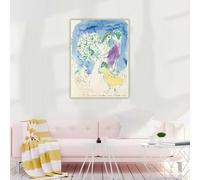 LTjiajuypd Stampe su tela Marc Chagall《Ricordando Bella, 1949》Dipinto a olio su tela, opera d'arte, quadro decorativo, decorazione da parete per la casa (70x110 cm)