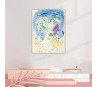 LTjiajuypd Stampe su tela Marc Chagall《Ricordando Bella, 1949》Dipinto a olio su tela, opera d'arte, quadro decorativo, decorazione da parete, decorazione per la casa (40x60 cm)