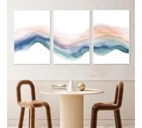 LTjiajuypd Stampe su tela moderne e minimaliste, con linee astratte in acquerello, per interni, ufficio, soggiorno e decorazioni per la casa (50x75 cm, 3 pezzi)
