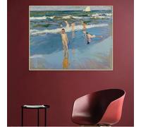 LTjiajuypd Stampe su tela, pittura a olio artistica di Joaquin Sorolla《Bambini al mare, spiaggia di Valencia》Quadro decorativo da parete per la casa (30x40 cm/senza cornice)