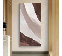 LTjiajuypd Stampe su tela, pittura astratta moderna, stile minimalista nordico, decorazione geometrica marrone, decorazione per la casa, morbido Ar (30x60 cm)