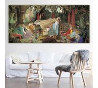 LTjiajuypd Viktor Vasnetsov La principessa addormentata Stampe su tela Dipinto a olio Opera d'arte vintage Quadro da parete Decorazione per la casa (50X100cm)