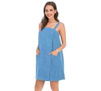 LTLCLZ Kilt da sauna da donna con borsa per sauna, kilt S-XXL, asciugamano da sauna con elastico, lunghezza al ginocchio, Azzurro, XX-Large