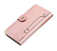 LTLGHYL Custodia per iPhone 13 Pro Max/13 Pro/13, in vera pelle bovina, con porta carte di credito, funzione cavalletto, custodia pieghevole in morbido TPU, rosa, 13 mini da 5,4 pollici