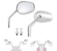 LTMOTO Specchietti retrovisori cromati filettati per moto Harley Davidson Road King FLHT FLHR FLHTC Classic, adatti alla maggior parte delle moto Harley Davidson filettate da 8 mm