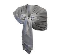 LTP Elegante maxi SCIARPA in Misto Seta Foulard,da Donna Coprispalle Stola in 9 Colori Tinta Unita (argento grigio)