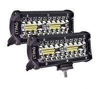 LTPAG Faro da Lavoro, 7'' 240W 24000lm Faretto Faro - 80 LEDs Flood Luci da Lavoro a led - Fendinebbia Luci Off Road IP68 impermeabile 6000K Bianco - per Off Road Moto 4WD SUV ATV UTV Camion