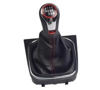 LTQSIV 5 6 Velocità Manuale Auto Cuffia Cambio Pomello Leva Testa Pomello Cambio Per VW Per Golf 5/6 MK5/6 Per Scirocco 2009(Chrome-6Speed-Boot)