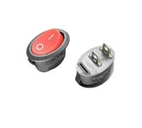 LTRAJUYNH 10PC PS8A Ship Type Warping Switch Button 2 Pin 2 Speed High Current 6A250V Oval 25 * 17mm Power Switch