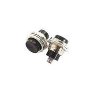 LTRAJUYNH 5PCS DS-212 Black Circular Since The Reset Unlocked Small Push Button Switch 16mm