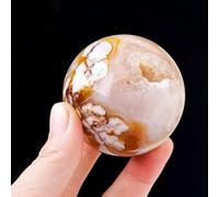 LTRAJUYNH Cherry Blossom Agate Crystal Ball with Stand Quartz Sphere Stone Decorative Orb for Healing/Divination/Chakra Balance/Yoga/Home/Office Decoration,25~30mm