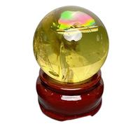 LTRAJUYNH Citrine Crystal Sphere Clear Quartz Rainbow Ball Sculpture Figurine with Stand,Modern Interior Design Home Decor Accessories,53~55mm