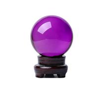 LTRAJUYNH Clear Crystal Ball Magic Crystal Sphere with Stand Base,for Decorative Ball, Photography, Gazing Divination or Feng Shui, And Fortune Telling Ball,150mm