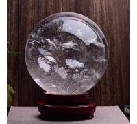 LTRAJUYNH Clear Quartz Crystal Balls Glass Decorative Ball Smelting White Crystal Sphere with Stand Fengshui Balls Ornaments Home Decor Prosperous Invite Wealth,170mm/6.7in