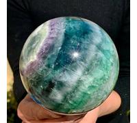 LTRAJUYNH Colourful Fluorite Sphere Quartz Crystal Ball Magic Ornaments (Size : 1300-1500g)