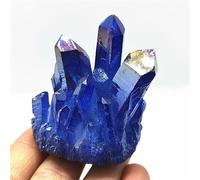 LTRAJUYNH Crystal Cluster Blue Angel Aura Flower Electroplating Gemstone Quartz Cluster Ornaments (Size : 80-100g)