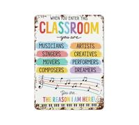 LTRAJUYNH Music Class Rules Wall Decor Performance Arts Drama Teacher Sign for Studio Elementary School Classroom Metal Tin Plaque 8 X 12 inch