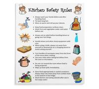 LTRAJUYNH Rules Kitchen Poster Metal Tin Sign Home Wall Hanging 12x8 Inch | educational decor reminds family of safe food preparation habits