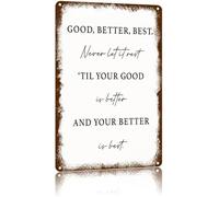 LTRAJUYNH Vintage Metal Sign with Continuous Growth Motivational Text Art for Home Wall Decor on Various Surfaces (8 X 12 in)