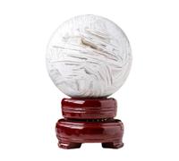 LTRAJUYNH White Crazy Agate Crystal Ball Raw Stone Polished Cave Home Decoration Ornaments,75~80mm
